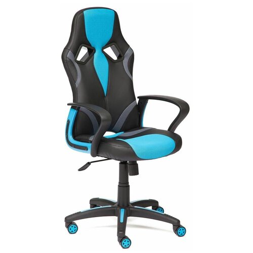 фото Компьютерное кресло tetchair runner игровое, обивка: текстиль/искусственная кожа, цвет: черный/голубой