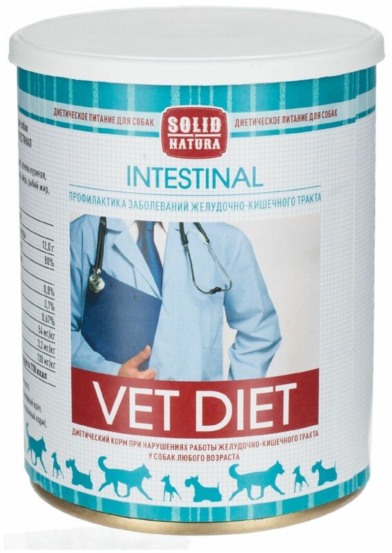 Влажный корм для собак Solid Natura VET Intestinal при проблемах с пищеварением, 340 г