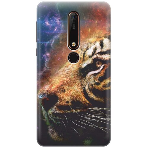 фото Cиликоновый чехол на nokia 6 / нокиа 6 с принтом "космический тигр" gosso