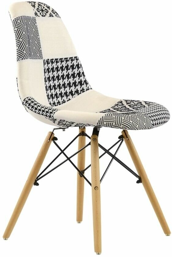 Стул Eames Style Patchwork черно-белый