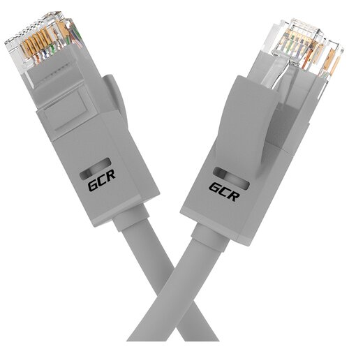 фото Кабель lan для подключения интернета gcr cat5e rj45 utp 0.5м патч-корд patch cord шнур провод для роутер smart tv пк серый литой