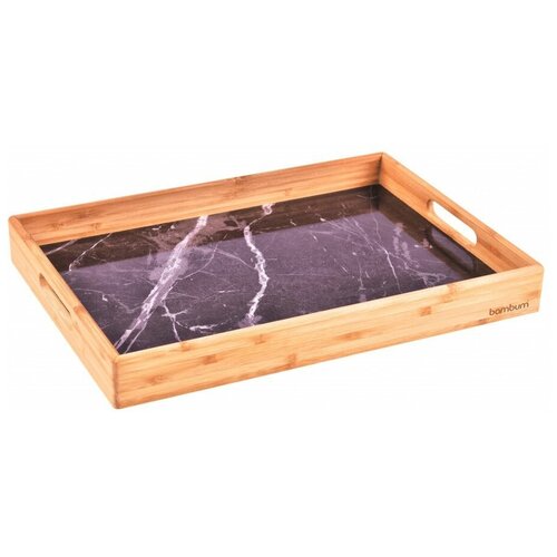 Поднос с мраморным узором Bambum Marbella 35х22.5 см цвет бежевый