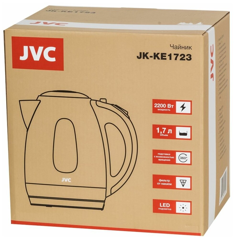 Чайник JVC JK-KE1723 сталь - фотография № 7