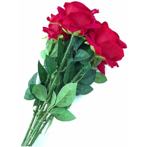 Букет из искусственных красных роз 7 шт. 60 см