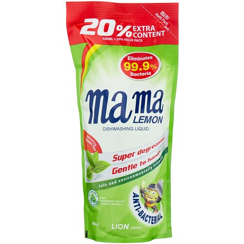 Средство для мытья посуды Mama Lemon Зеленый чай, 600мл (концентрат)