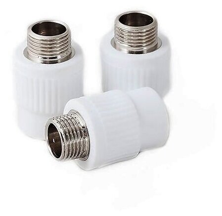 фото VOSTOK Муфта PPR с наружной резьбой 1/2&quot, белая