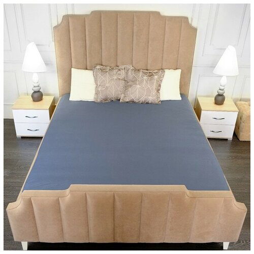 Nefertiti Трикотажная простыня на резинке 160х200х20см цвет графит кулирка 115гм 100 хлопок 4734₽