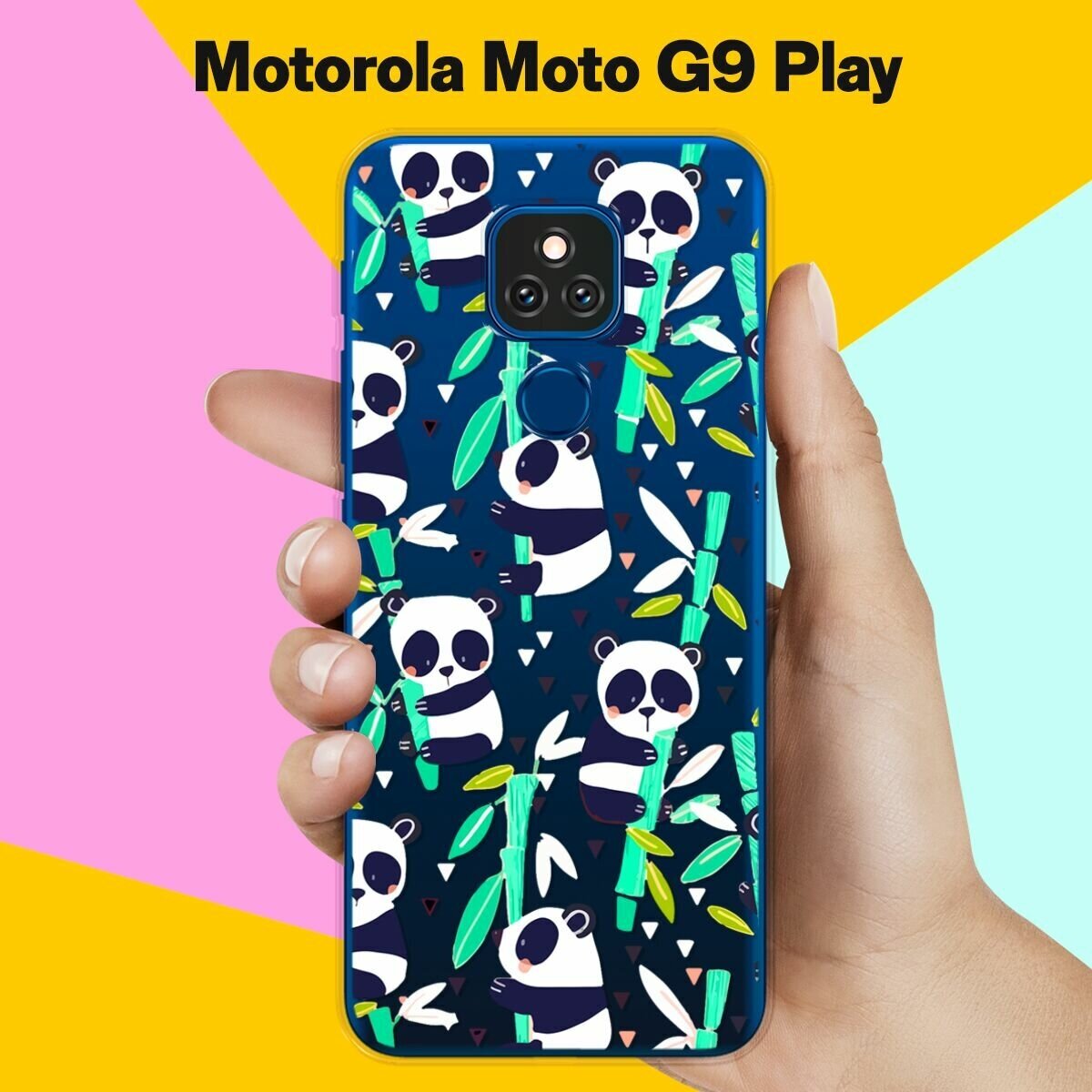 Силиконовый чехол на Motorola Moto G9 Play Панда / для Моторола Мото Джи9 Плэй