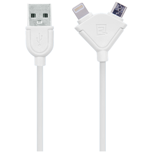 Data Cable Remax Soiffle 2 в 1 micro+ lightning 1m White RC-031t lightning to lightning data migration data cable for iphone ipad video photo synchronization data transfer data lightning cable