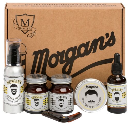 Morgans Набор для бороды и усов Moustache & Beard Gift Set