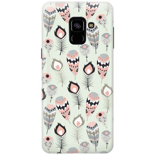 фото Cиликоновый чехол на samsung galaxy a8 (2018) / самсунг а8 2018 с принтом "перья бохо" gosso
