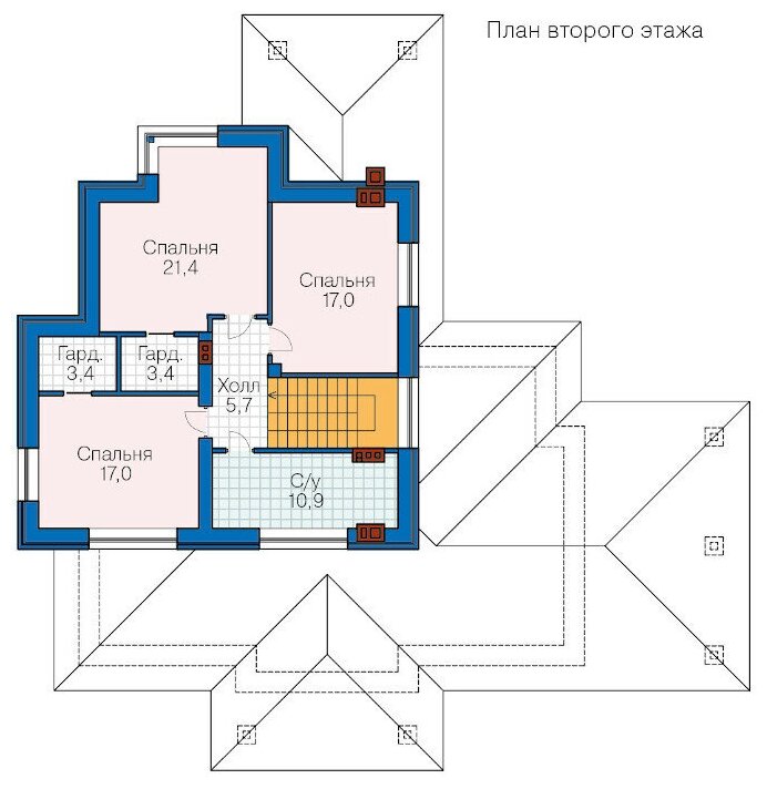 Проект кирпичного дома Catalog-Plans-46-04K1L (218,65кв.м, 15,97x15,97м, кирпич 380) - фотография № 7