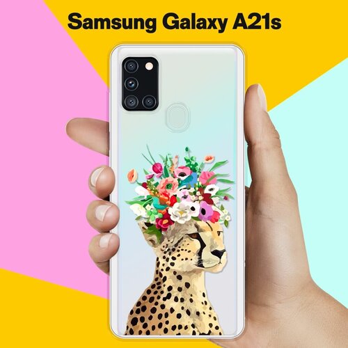 Силиконовый чехол Леопард на Samsung Galaxy A21s силиконовый чехол на samsung galaxy a21s самсунг а21с с 3d принтом cats прозрачный