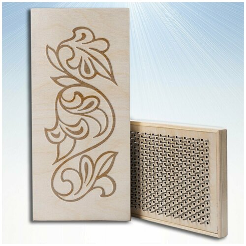 фото Доска садху с динамическими гвоздями, растения орнамент - 1332 светлая goodwood