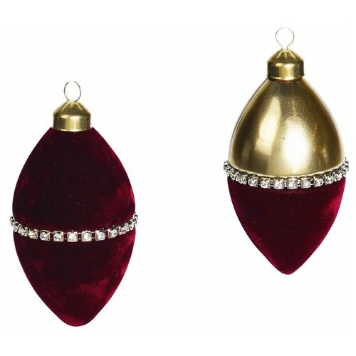 фото Набор елочных игрушек koopman international abt610850/abt610860/abt611460/abt611470, бургунди, 12 шт.