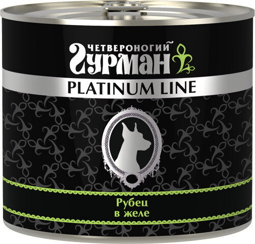 Влажный корм для собак Четвероногий Гурман Platinum line Рубец говяжий в желе упаковка 12 шт х 240 г