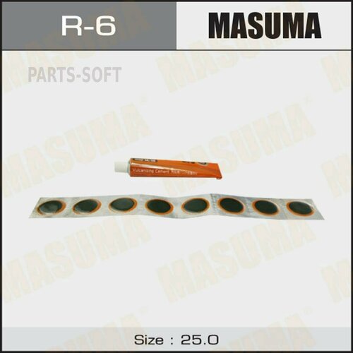 MASUMA R-6 Заплатки камер D24mm к-т 64шт клей 22ml 690₽