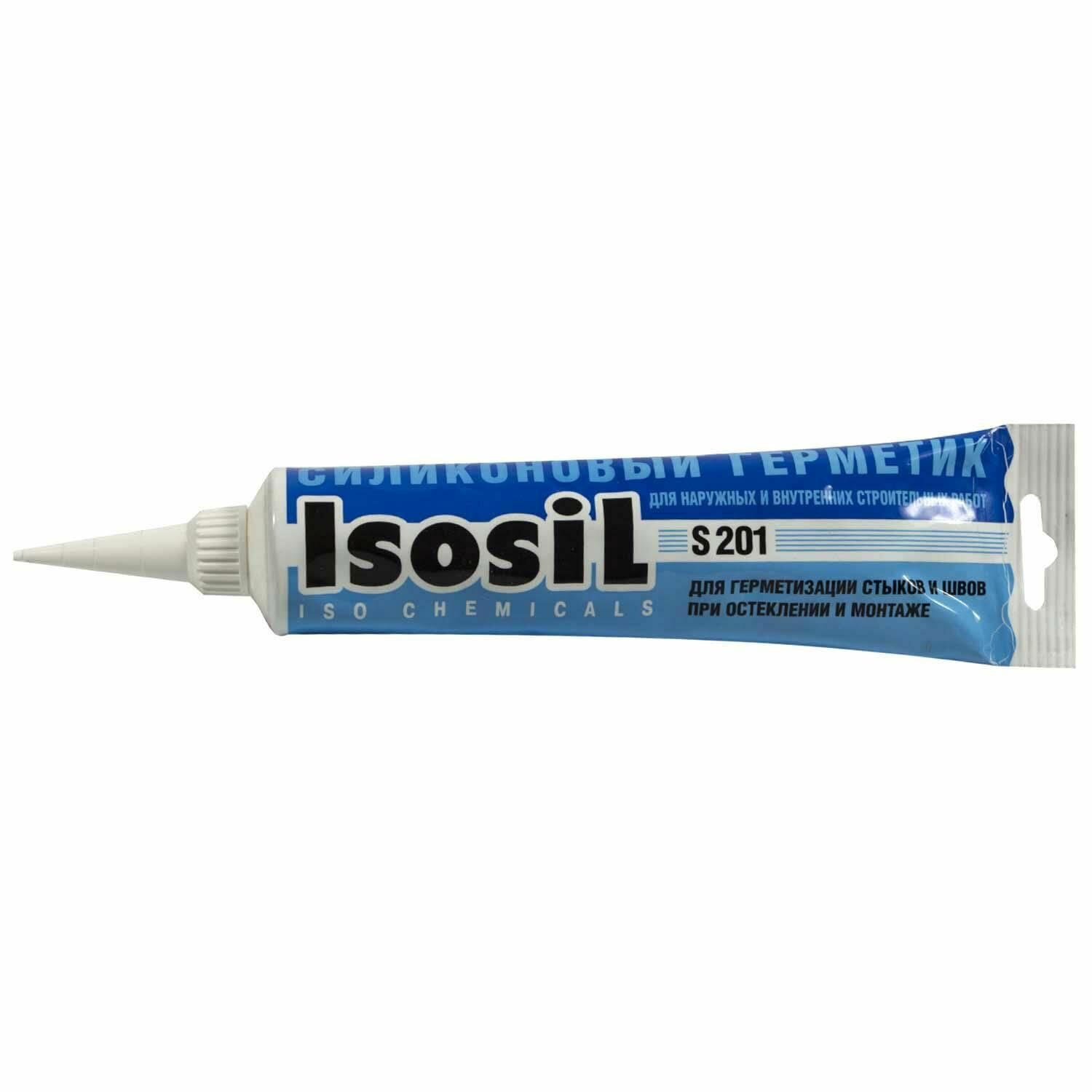 Герметик силиконовый универсальный ISOSIL S201, серый, 115 мл