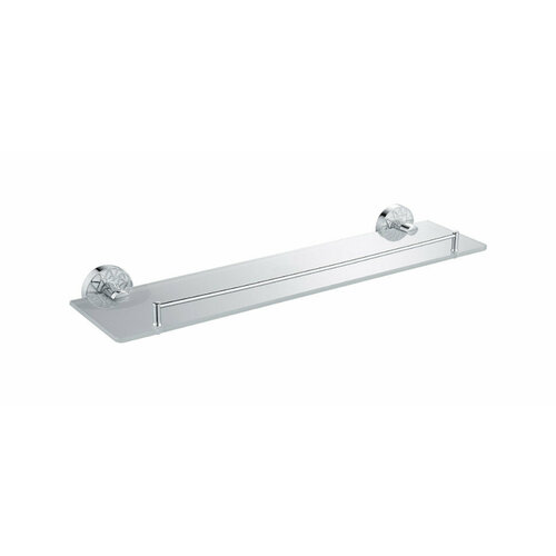 Полка стеклянная GFmark 3209 хром с белой мозаикой
