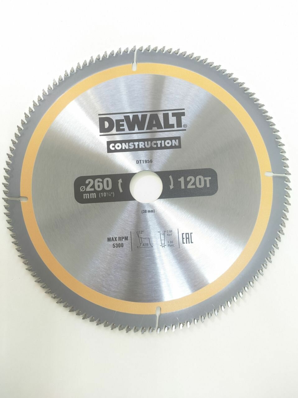 Пильный диск CONSTRUCT (260х30 мм; 120 ATB) DEWALT DT2114