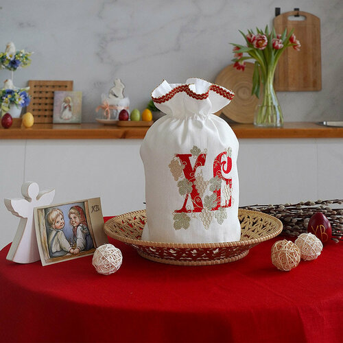Льняной мешочек для пасхального кулича ХВ на праздничный стол 2300₽