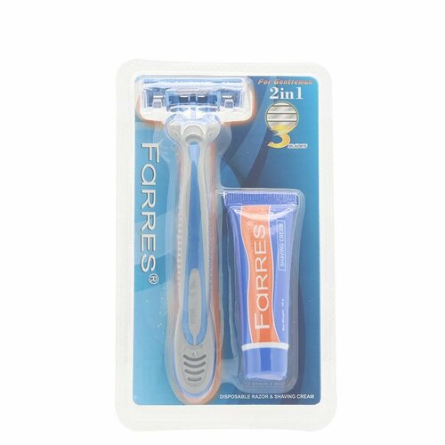 Farres cosmetics Станок для бритья с 3-мя лезвиями крем для бритья 10 мл 379₽