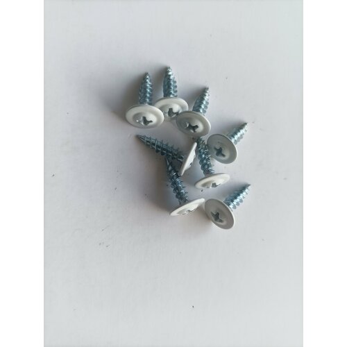 Саморезы в цвет кронштейнов (для москитных сеток) белые / набор 8 шт