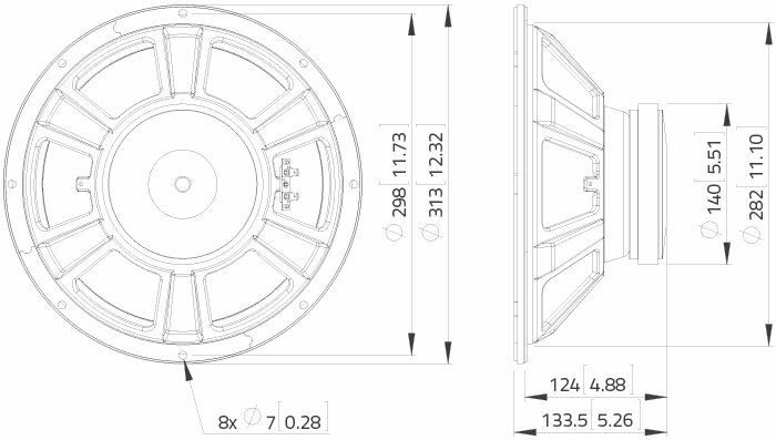 WSF122.02 Динамик 12", 400Вт, 8 Ом, Lavoce