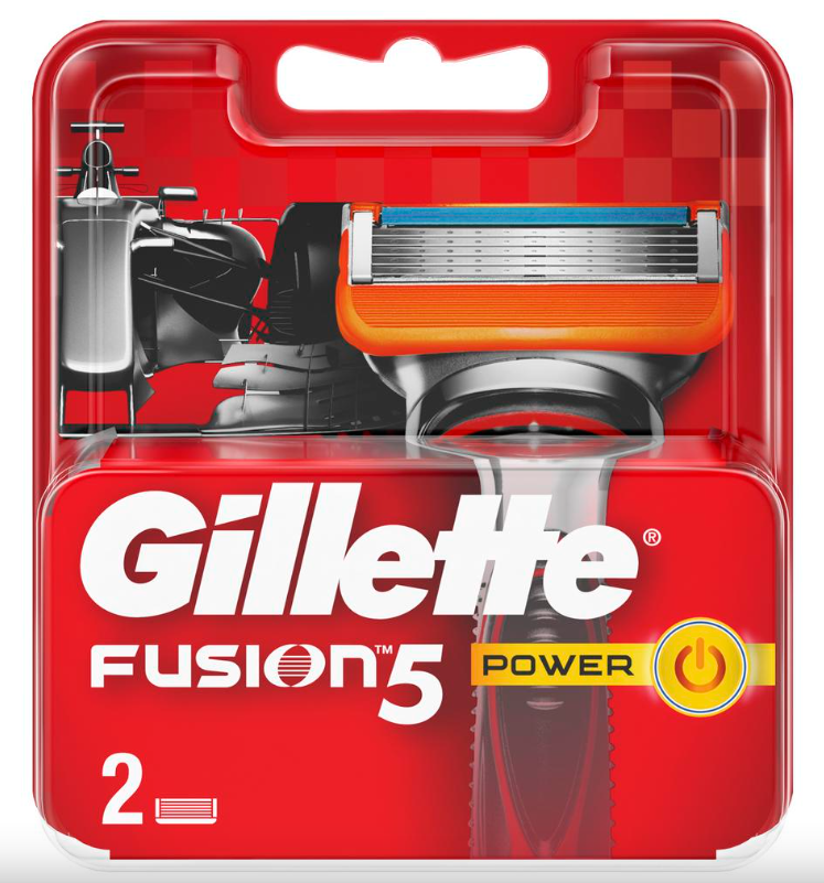 Сменные кассеты для бритья Gillette Fusion Power Red, 2 шт.