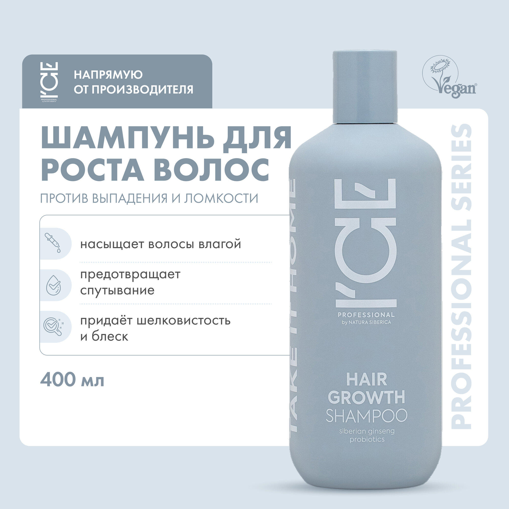 Шампунь ICE by Natura Siberica Take it Home Hair Growth cтимулирующий рост волос 400 мл