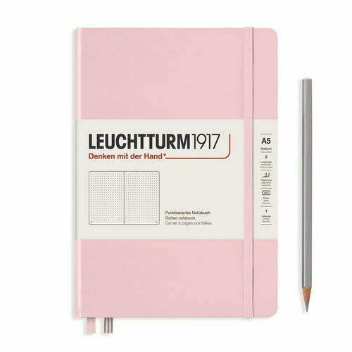 Записная книжка Leuchtturm A5, в точку, розовая, 251 страниц, твердая обложка