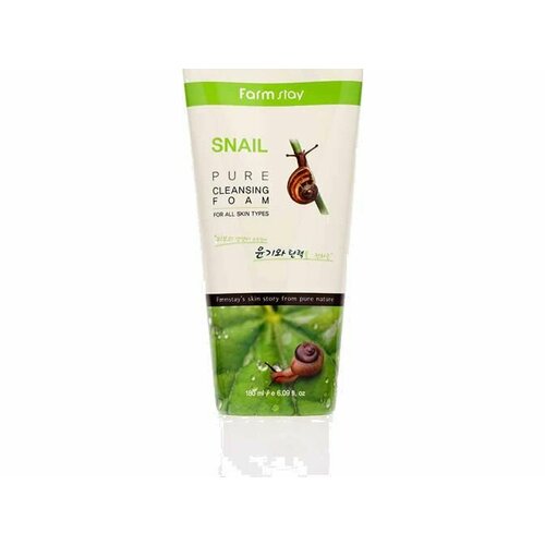 Пенка очищающая с экстрактом улитки Farm Stay SNAIL PURE CLEANSING FOAM увлажняющая очищающая пенка с муцином улитки snail moisture cleansing foam 100мл