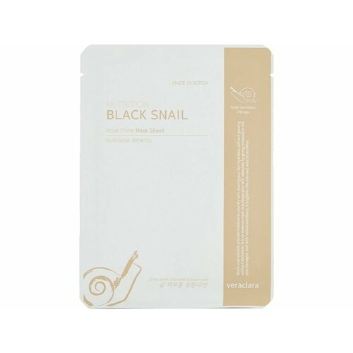 Маска на тканевой основе с муцином черной улитки Clara's Choice Black Snail Mask Sheet