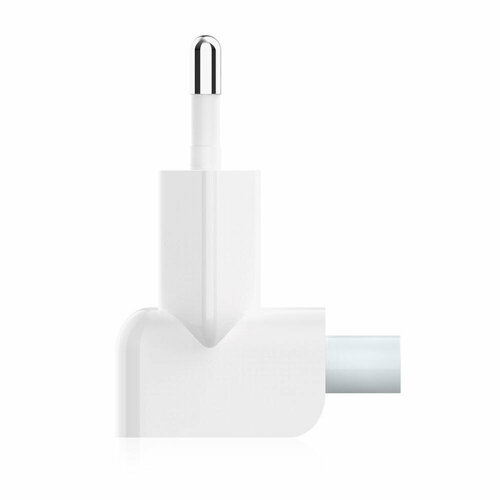 Адаптер-переходник Europlug (Евровилка) для блоков питания Apple MacBook/iPad/iPhone, белый 1шт адаптер переходник для зарядки macbook ipad iphone макбук айпад переходник на сетевой блок питания apple euro plug