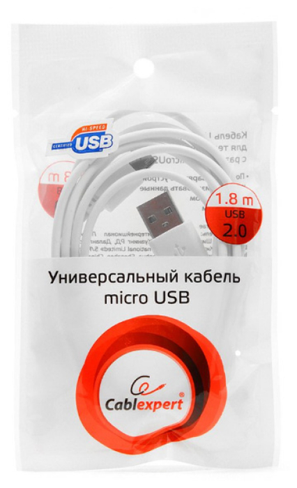 Кабель microUSB 1.8м Cablexpert CC-mUSB2-AMBM-6W круглый белый - фото №14