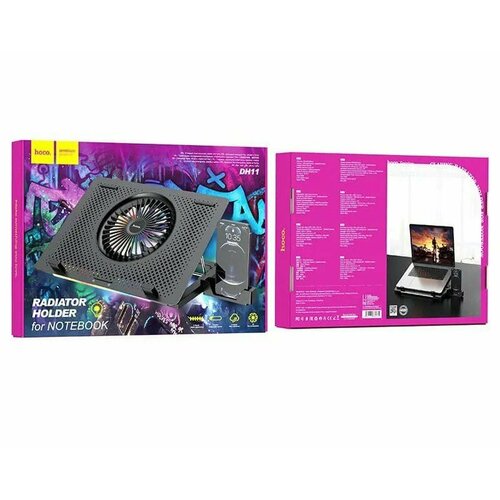 Подставка с кулером для ноутбука HOCO DH11 с RGB подсветкой черный