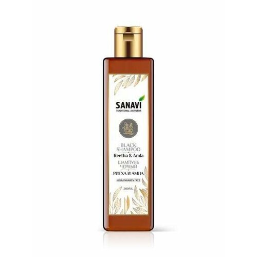 BLACK SHAMPOO Reetha Amla SLS PARABEN FREE Sanavi черный шампунь от выпадения волос ритха И амла Санави 200 мл 744₽