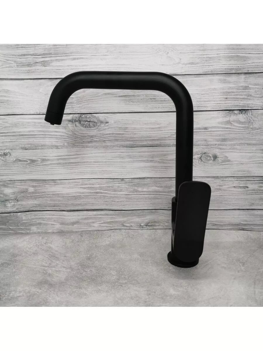 Смеситель для кухни Frap F4362 H62, поворотный, гибкий излив, черный — фото 1