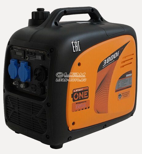 Изображение товара Генератор бензиновый инверторный LIFAN 3800i, 220В, номинальная мощность 3.5кВт