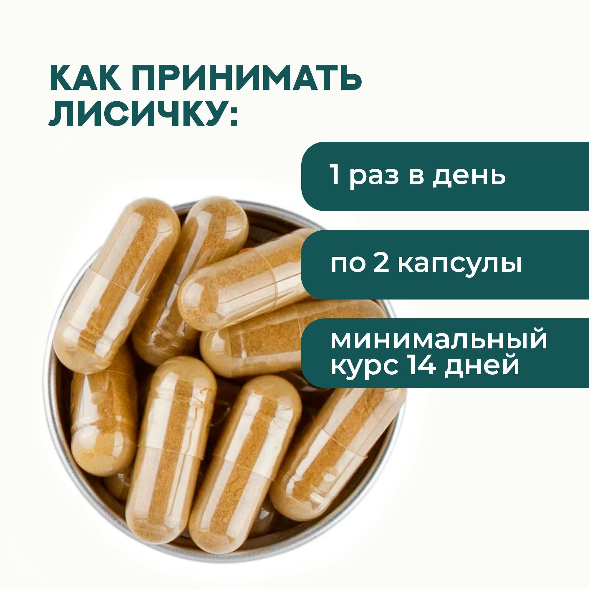 Антипаразитарный комплекс - Лисичка сушеная в капсулах 60 шт. — фото 1