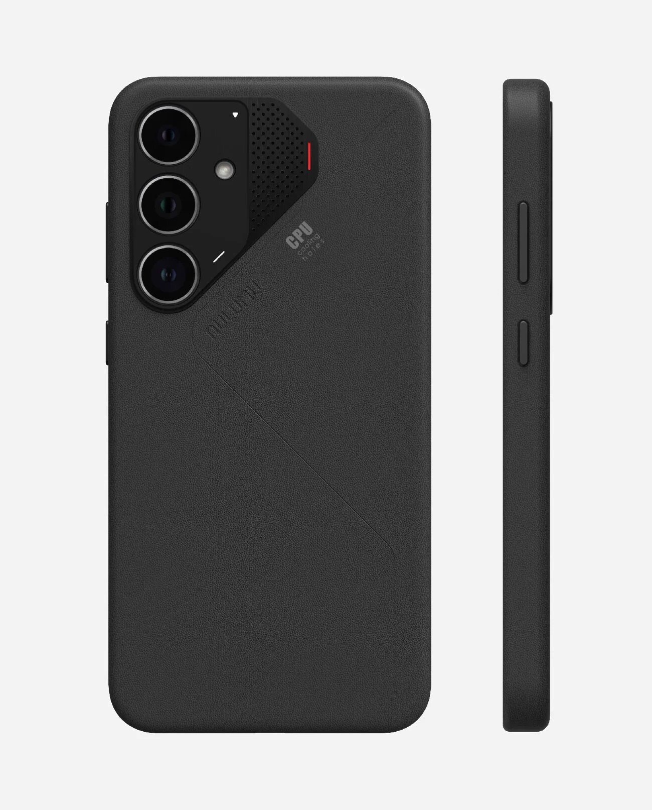 Чехол на Самсунг S24 защитный - Aulumu, MagSafe & PowerShare, экокожа, черный, матовый — фото 1
