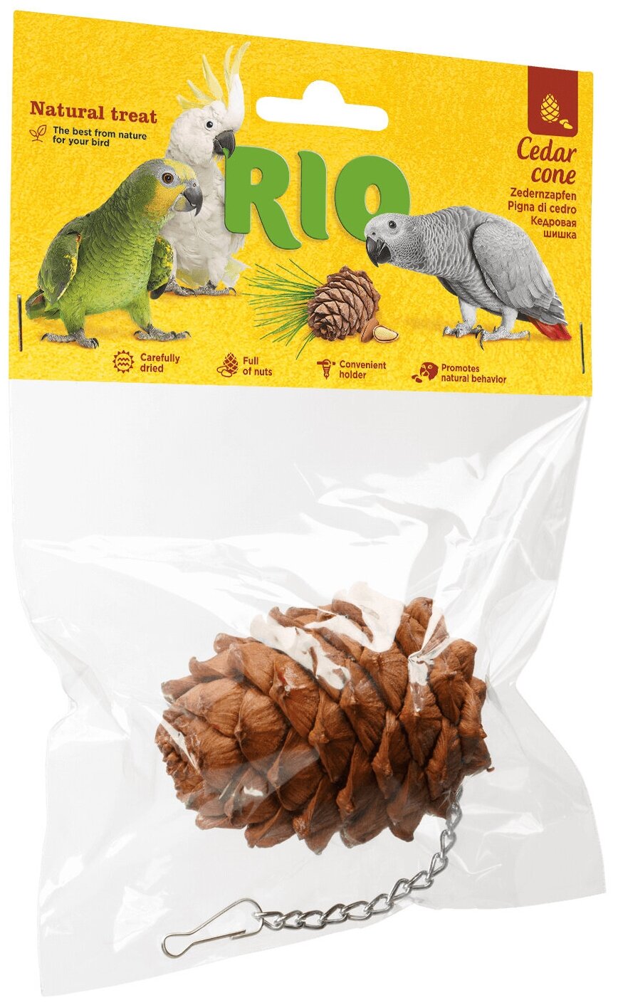Рио лакомство-игрушка кедровая шишка для крупных и средних попугаев
