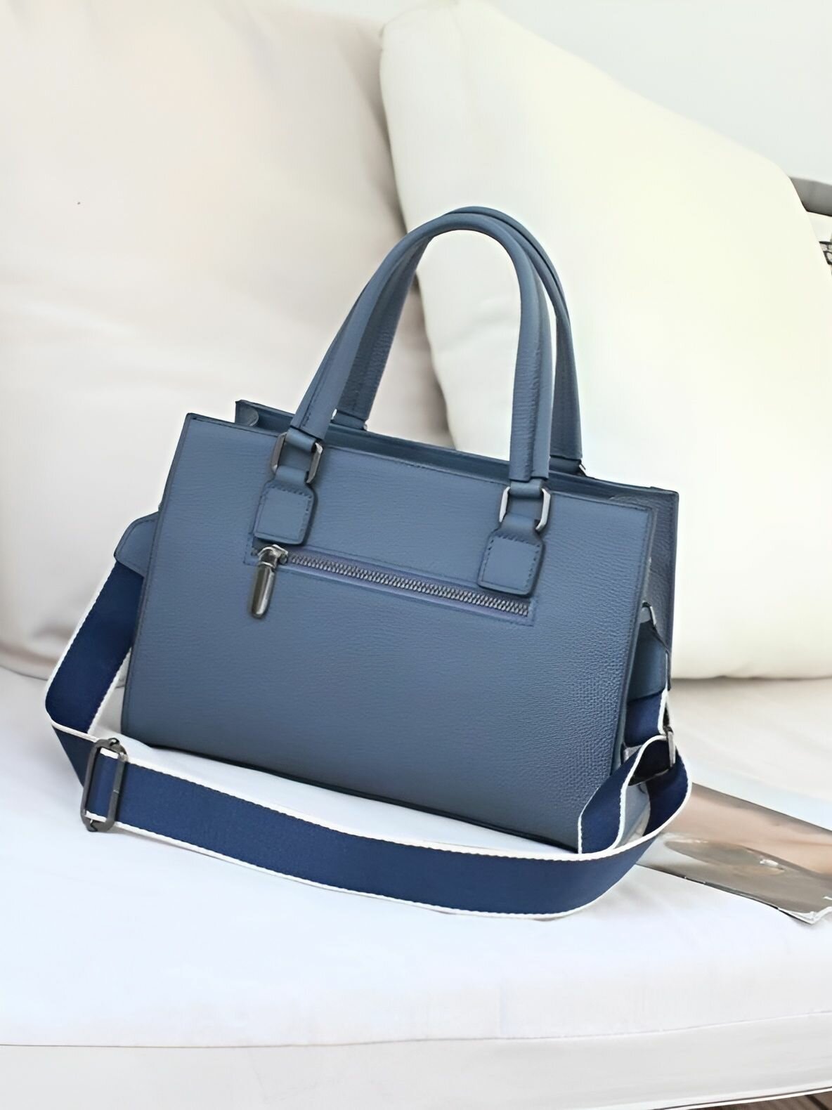 Сумка кросс-боди КожаноFF, фактура зернистая, голубой — фото 1