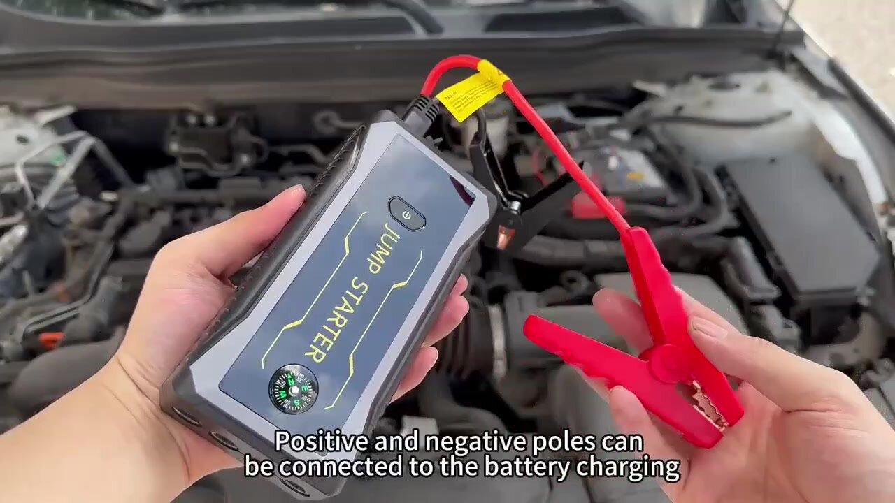 Пусковое устройство, с фонариком, Power bank, для авто, 1600A, 28000мАч, черное — фото 1