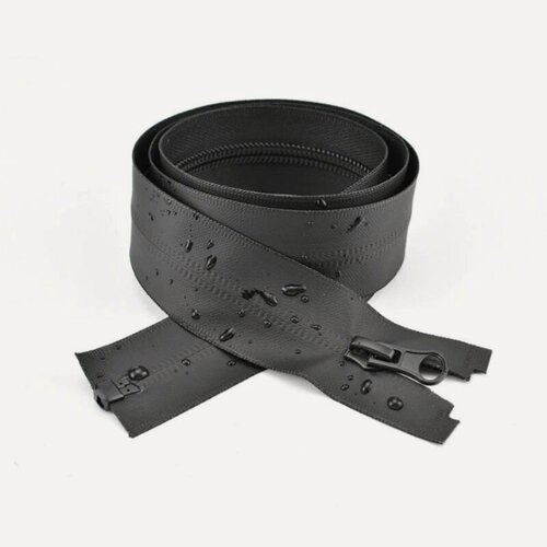 Изображение товара Молния водонепроницаемая №7, 80см, спиральная, черная, разъёмная, 50 шт.