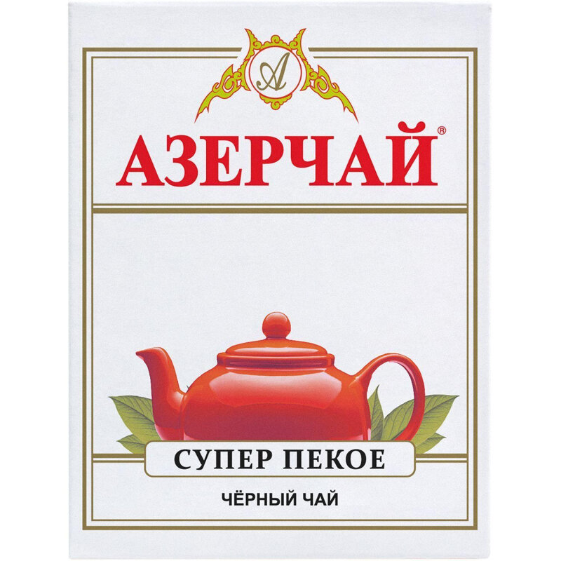 Чай Азерчай "SUPER PEKOE", Шри-Ланка, черный, листовой, 100г, 30шт, картонная упаковка