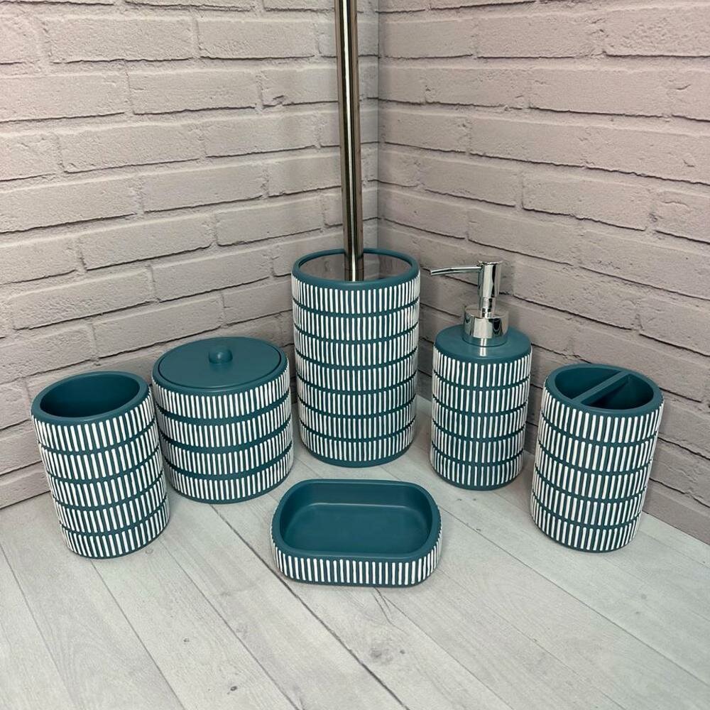 Ёршик для унитаза Primanova Ocean DR-73205 полирезин цвет синий — фото 1