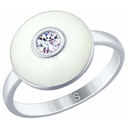 фото Кольцо sokolov из серебра с эмалью и фианитом 94012646, размер 17