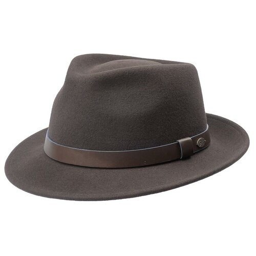 фото Шляпа федора bailey, шерсть, утепленная, размер 55, коричневый