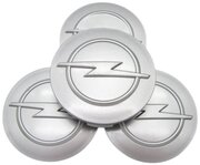 Колпачок, заглушка для литого диска СКАД Opel silver, 56/51/12 мм, комплект 4 шт.